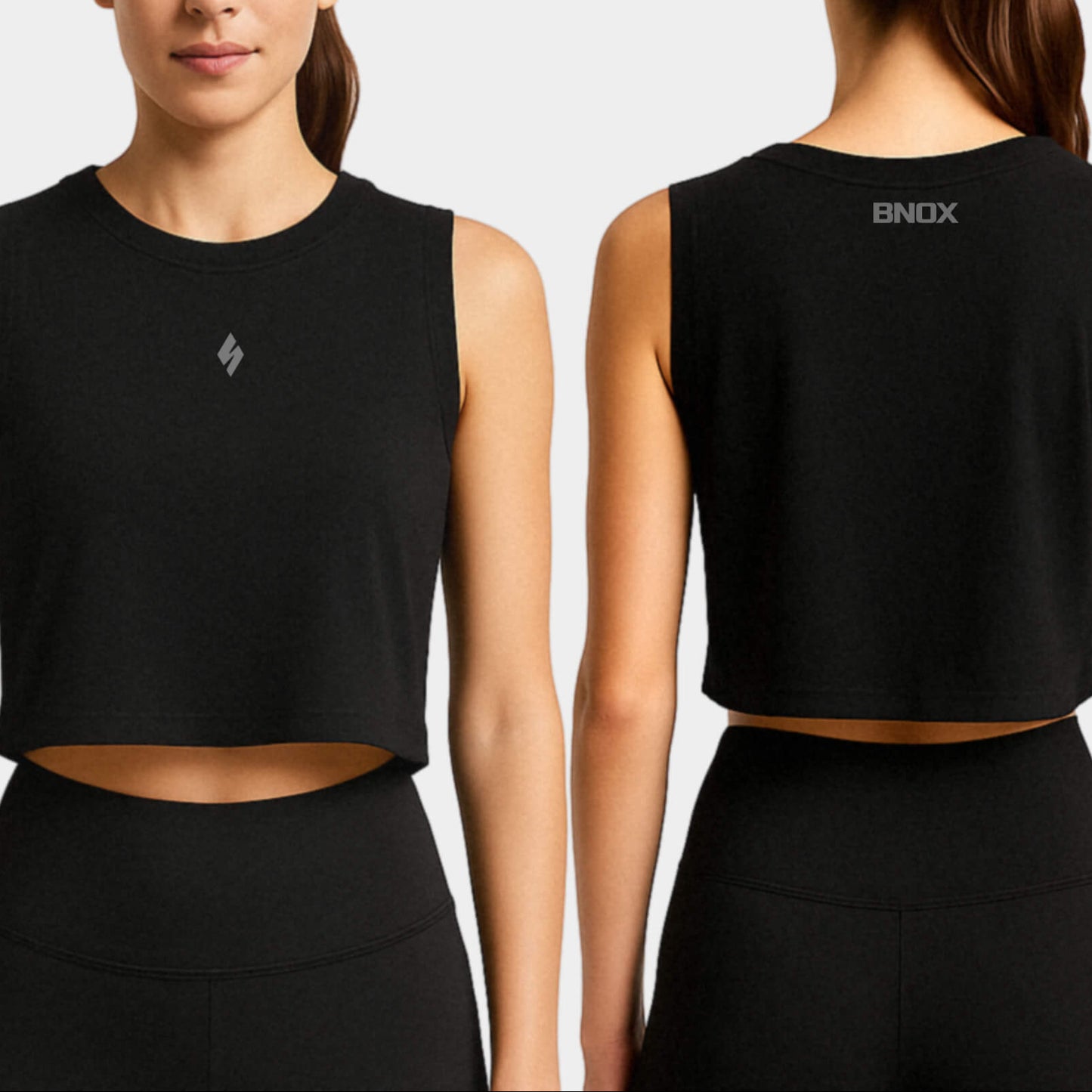 Benox Women’s Organic Crop Tank | Cropped Cotton Gym Vest