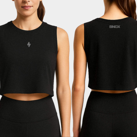 Benox Women’s Organic Crop Tank | Cropped Cotton Gym Vest