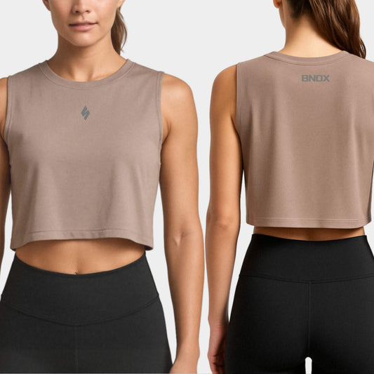 Benox Women’s Organic Crop Tank | Cropped Cotton Gym Vest